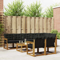 Outdoor-Sofagarnitur mit Kissen 9 pcs Natürlich und Schwarz