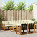 Outdoor-Sofagarnitur mit Kissen 9 pcs Natur und Creme