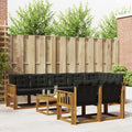 Outdoor-Sofagarnitur mit Kissen 9 pcs Natürlich und Schwarz