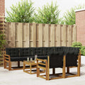 Outdoor-Sofagarnitur mit Kissen 9 pcs Natürlich und Schwarz