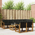Outdoor-Sofagarnitur mit Kissen 9 pcs Natürlich und Schwarz