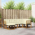Outdoor-Sofagarnitur mit Kissen 6 pcs Natur und Creme