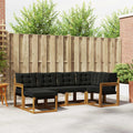 Outdoor-Sofagarnitur mit Kissen 6 pcs Natürlich und Schwarz