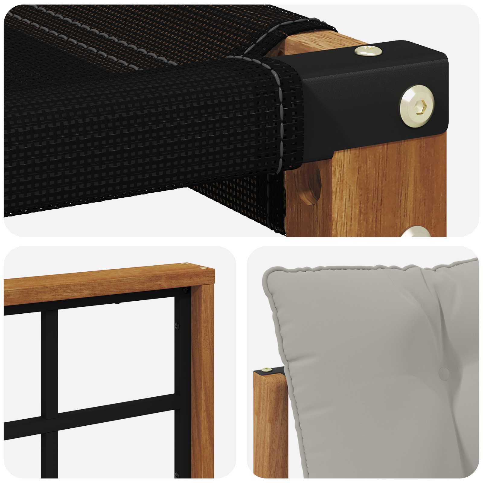Outdoor-Sofagarnitur mit Kissen 6 pcs Natürlich und Hellgrau