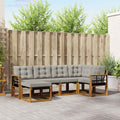 Outdoor-Sofagarnitur mit Kissen 6 pcs Natürlich und Hellgrau