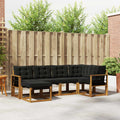 Outdoor-Sofagarnitur mit Kissen 6 pcs Natürlich und Schwarz