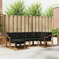 Outdoor-Sofagarnitur mit Kissen 6 pcs Natürlich und Schwarz