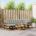 Outdoor-Sofagarnitur mit Kissen 7 pcs Natürlich und Hellgrau