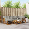 Outdoor-Sofagarnitur mit Kissen 7 pcs Natürlich und Hellgrau