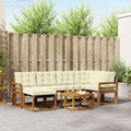 Outdoor-Sofagarnitur mit Kissen 7 pcs Natur und Creme