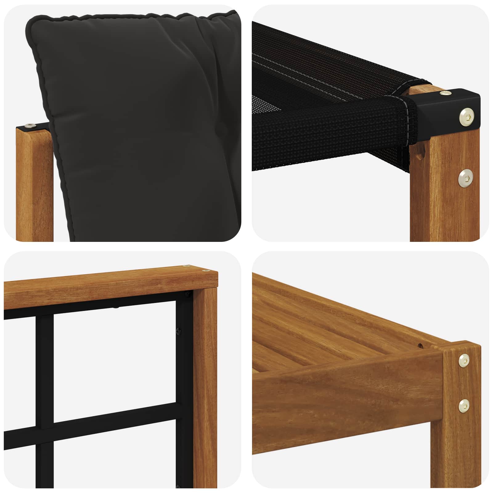 Outdoor-Sofagarnitur mit Kissen 7 pcs Natürlich und Schwarz