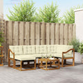 Outdoor-Sofagarnitur mit Kissen 7 pcs Natur und Creme