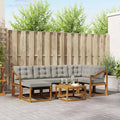 Outdoor-Sofagarnitur mit Kissen 7 pcs Natürlich und Hellgrau