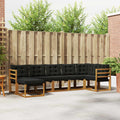 Outdoor-Sofagarnitur mit Kissen 7 pcs Natürlich und Schwarz