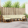 Outdoor-Sofagarnitur mit Kissen 7 pcs Natur und Creme
