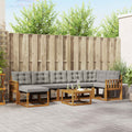 Outdoor-Sofagarnitur mit Kissen 8 pcs Natürlich und Hellgrau