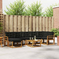 Outdoor-Sofagarnitur mit Kissen 8 pcs Natürlich und Schwarz