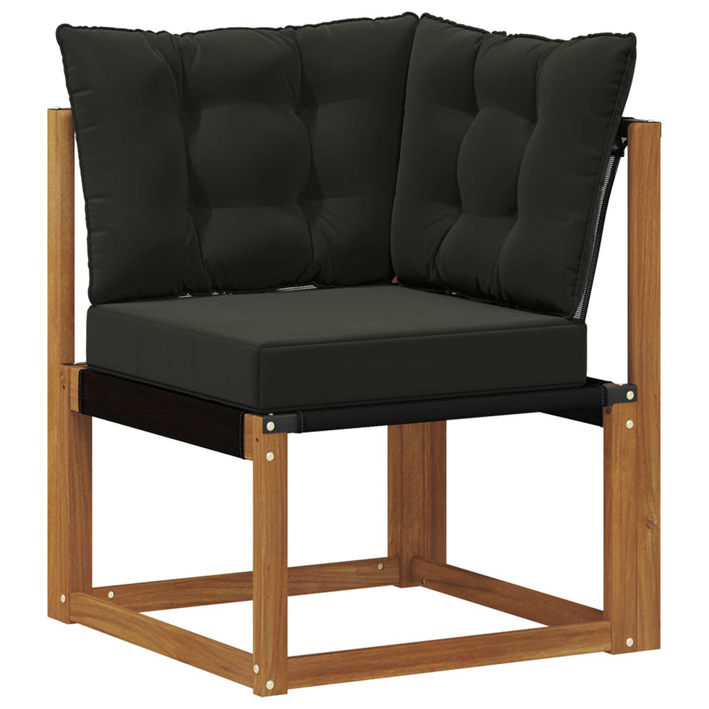 Outdoor-Sofagarnitur mit Kissen 8 pcs Natürlich und Schwarz