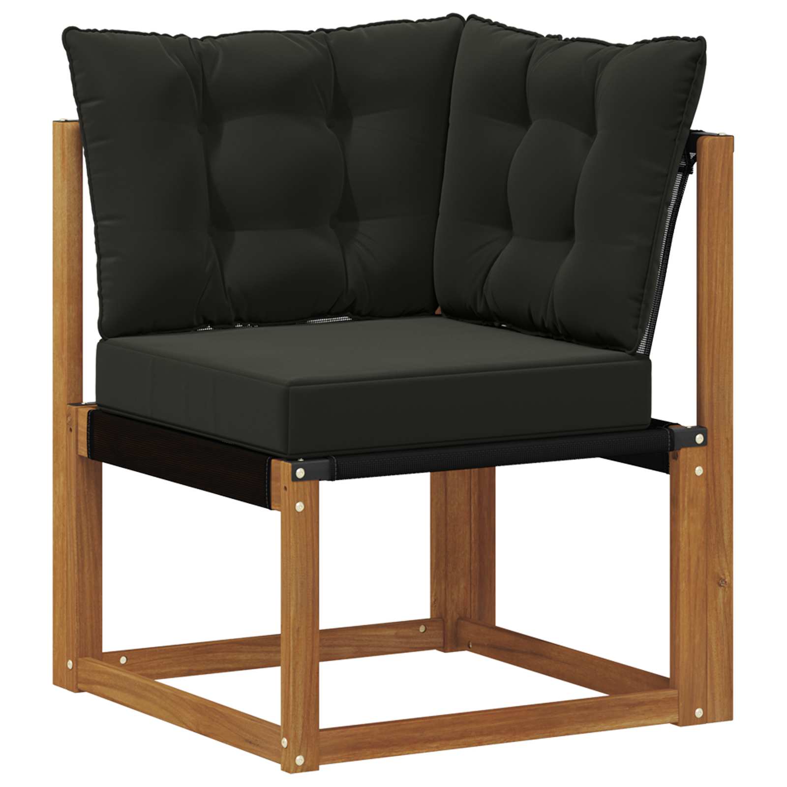 Outdoor-Sofagarnitur mit Kissen 8 pcs Natürlich und Schwarz
