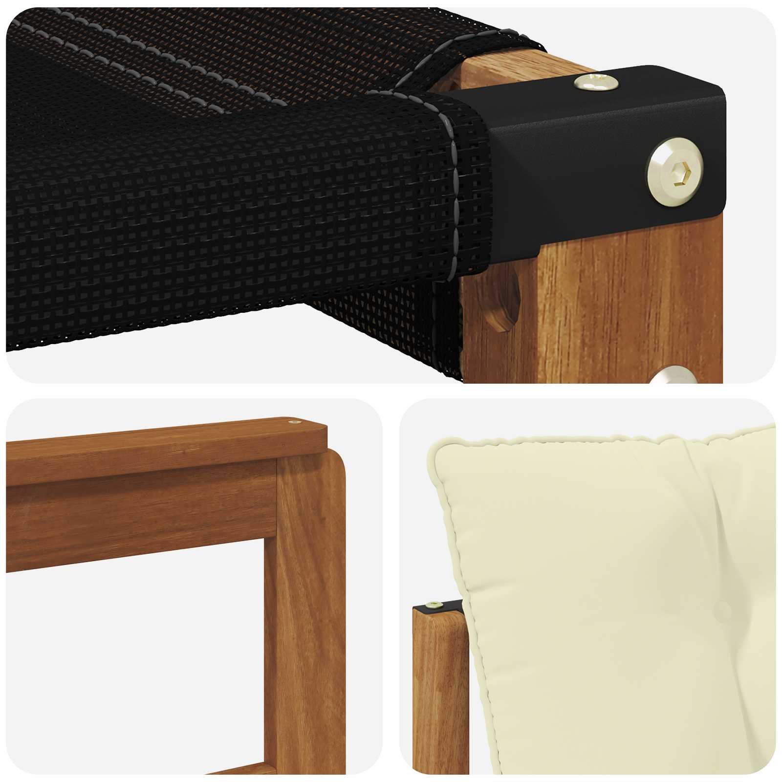 Outdoor-Sofagarnitur mit Kissen 6 pcs Natur und Creme