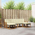 Outdoor-Sofagarnitur mit Kissen 6 pcs Natur und Creme