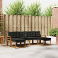 Outdoor-Sofagarnitur mit Kissen 6 pcs Natürlich und Schwarz