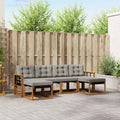 Outdoor-Sofagarnitur mit Kissen 6 pcs Natürlich und Hellgrau