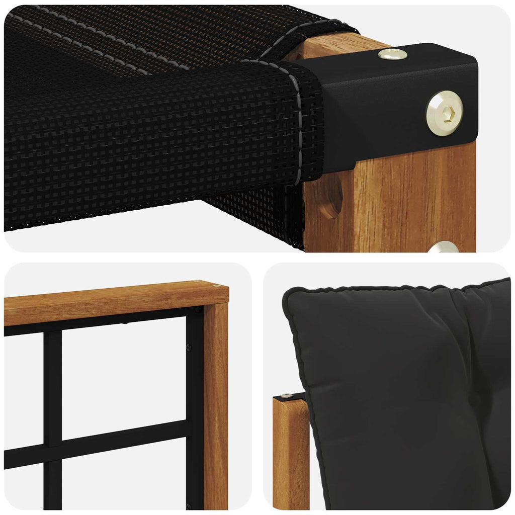 Outdoor-Sofagarnitur mit Kissen 6 pcs Natürlich und Schwarz