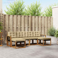 Outdoor-Sofagarnitur mit Kissen 6 pcs Natur und Beige