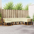 Outdoor-Sofagarnitur mit Kissen 8 pcs Natur und Creme