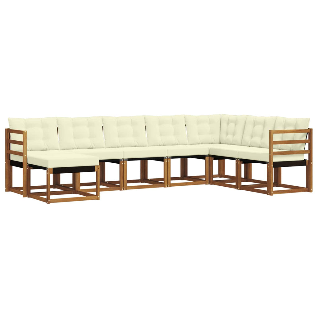 Outdoor-Sofagarnitur mit Kissen 8 pcs Natur und Creme