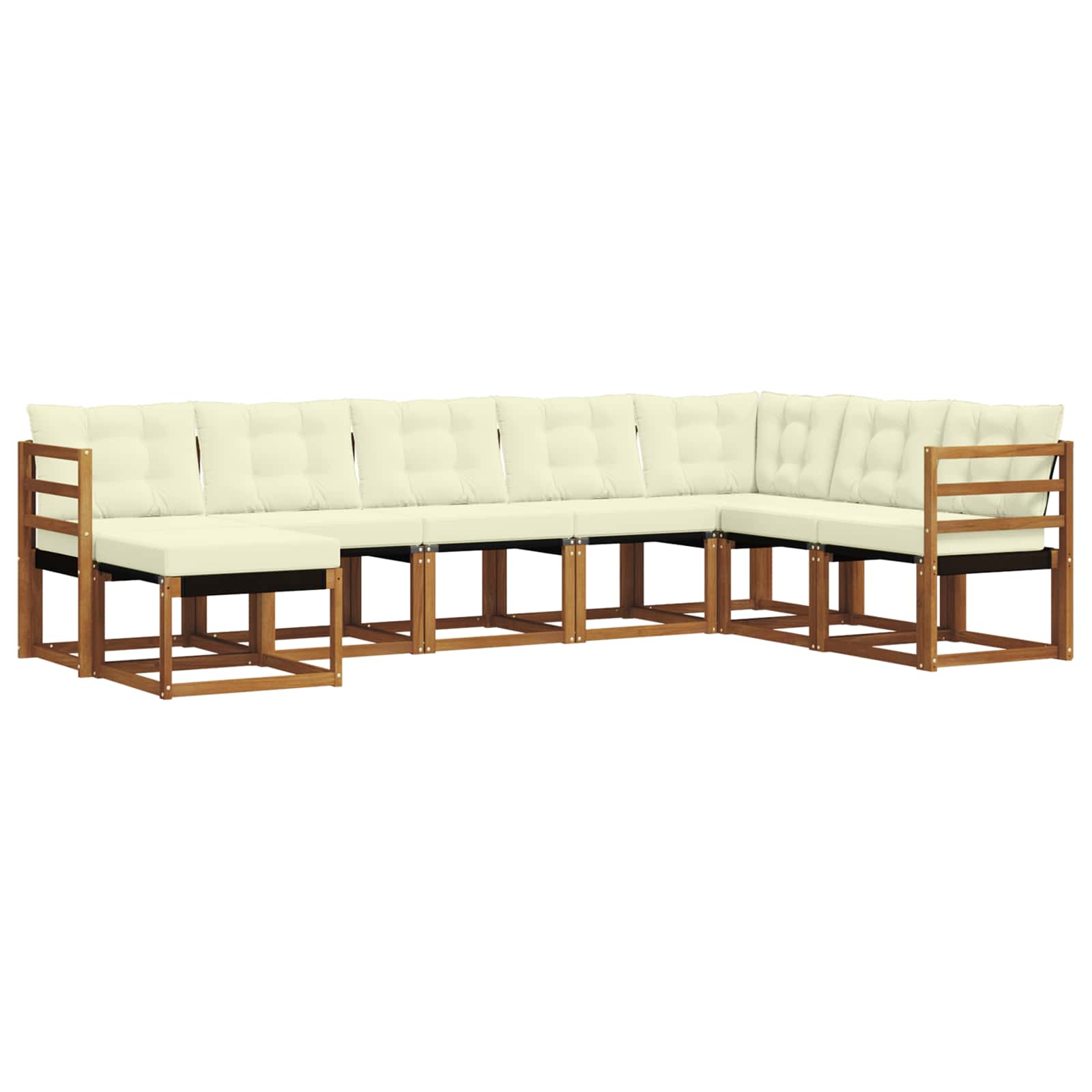 Outdoor-Sofagarnitur mit Kissen 8 pcs Natur und Creme