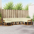 Outdoor-Sofagarnitur mit Kissen 8 pcs Natur und Creme