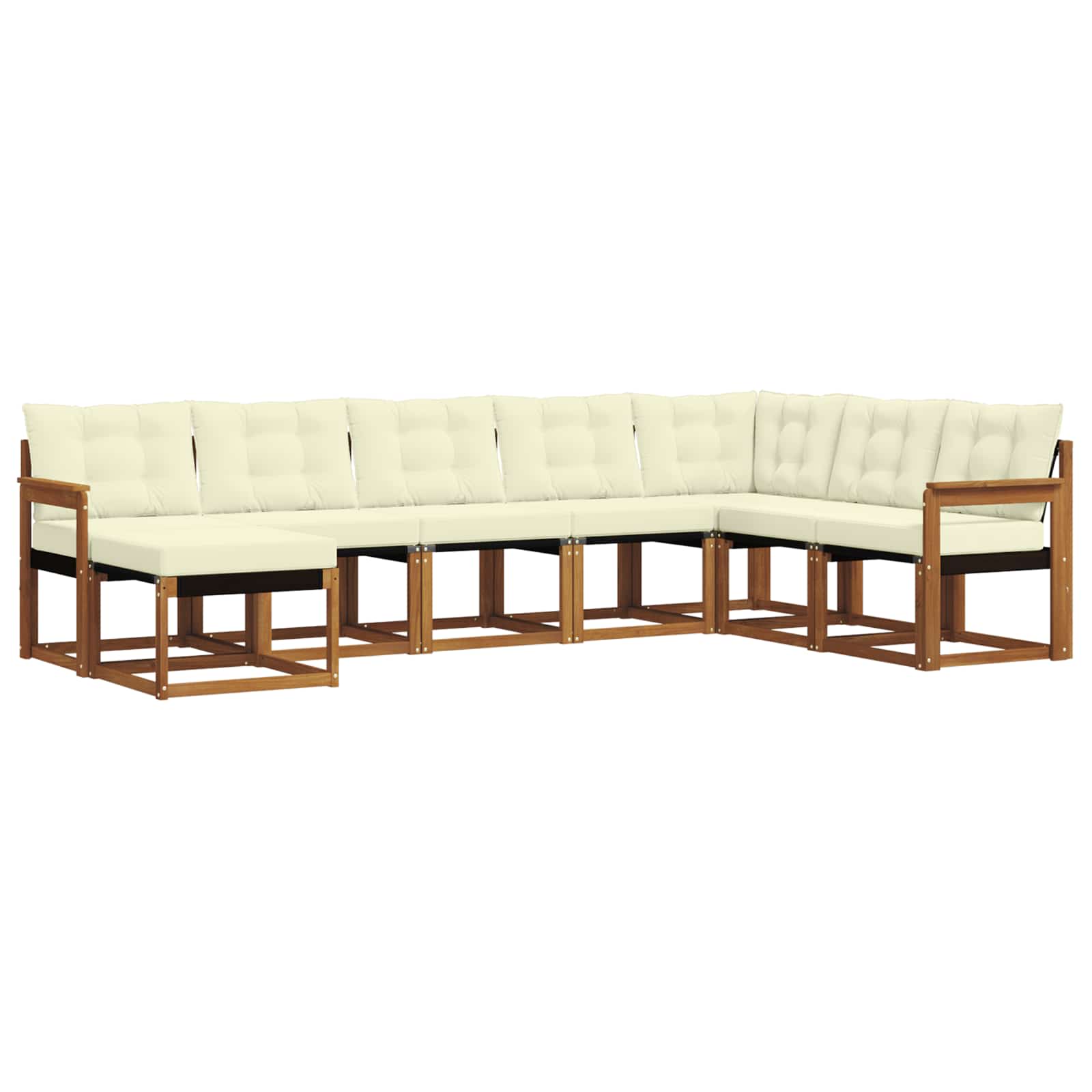 Outdoor-Sofagarnitur mit Kissen 8 pcs Natur und Creme