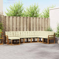 Outdoor-Sofagarnitur mit Kissen 8 pcs Natur und Creme