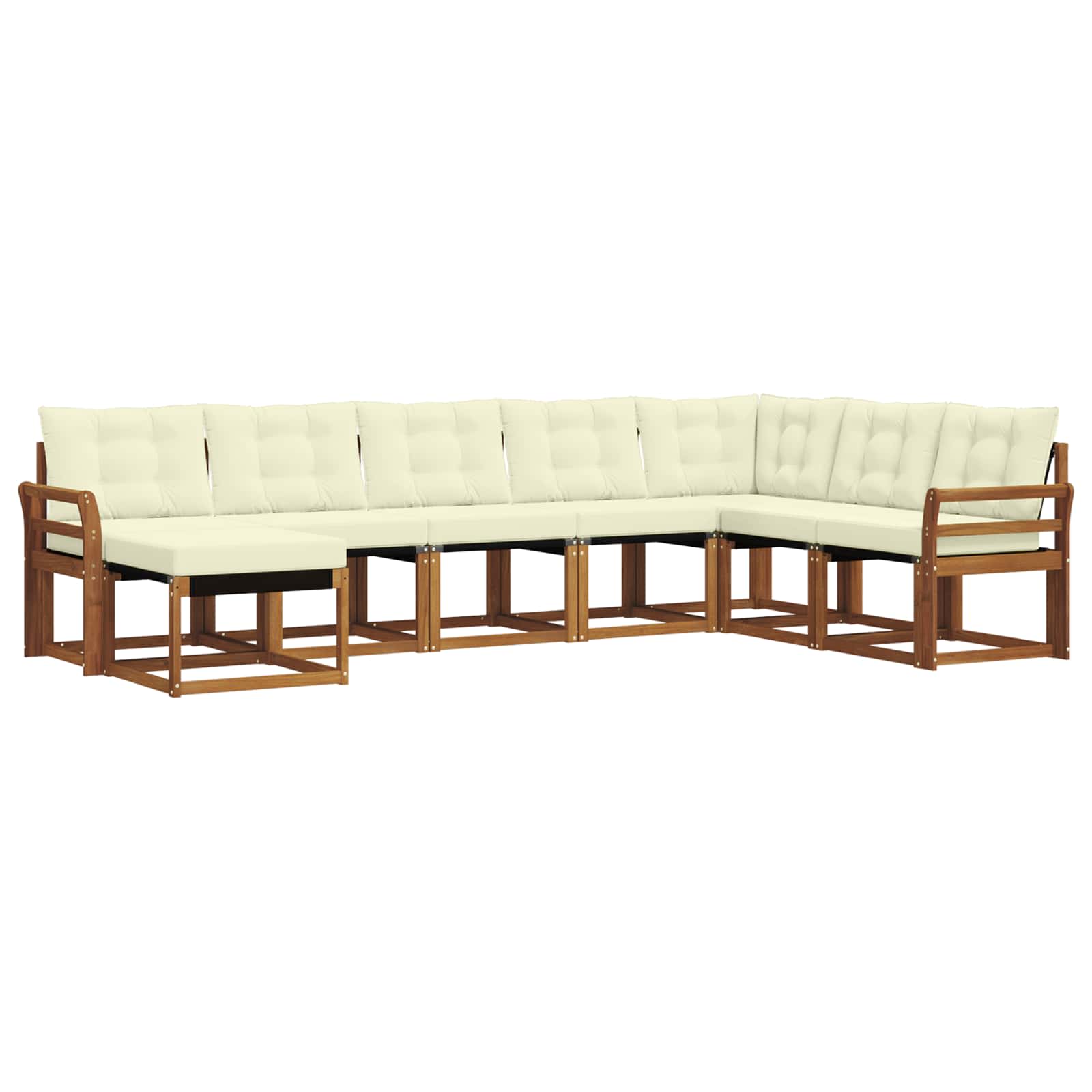 Outdoor-Sofagarnitur mit Kissen 8 pcs Natur und Creme