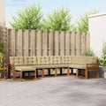 Outdoor-Sofagarnitur mit Kissen 8 pcs Natur und Beige