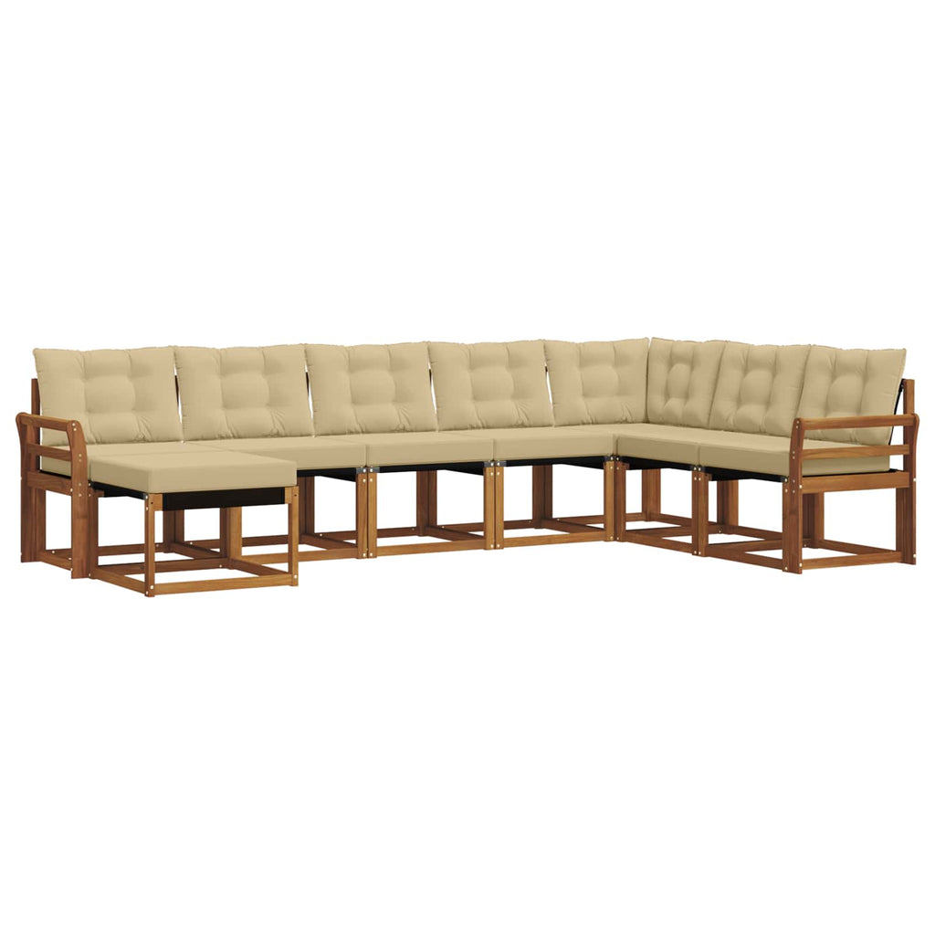 Outdoor-Sofagarnitur mit Kissen 8 pcs Natur und Beige