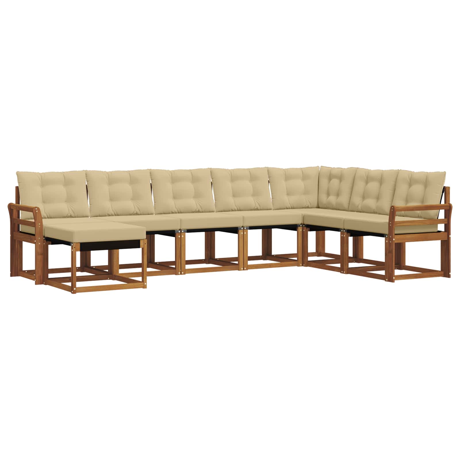 Outdoor-Sofagarnitur mit Kissen 8 pcs Natur und Beige