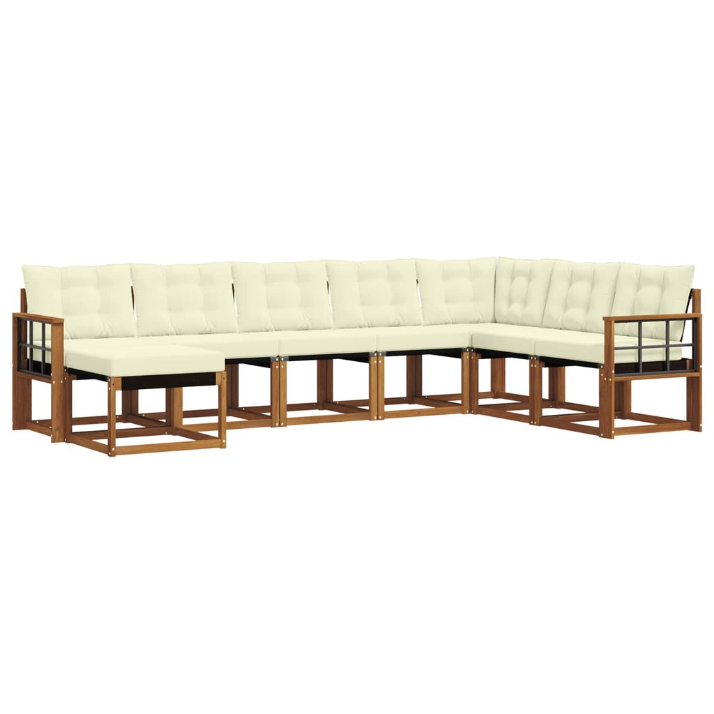Outdoor-Sofagarnitur mit Kissen 8 pcs Natur und Creme