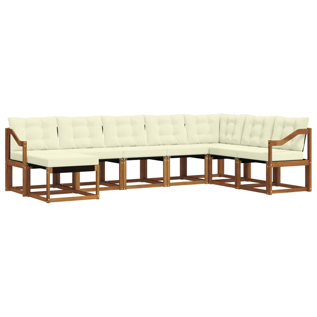 Outdoor-Sofagarnitur mit Kissen 8 pcs Natur und Creme
