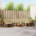 Outdoor-Sofagarnitur mit Kissen 9 pcs Natur und Beige