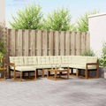 Outdoor-Sofagarnitur mit Kissen 9 pcs Natur und Creme