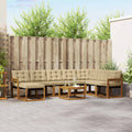 Outdoor-Sofagarnitur mit Kissen 9 pcs Natur und Beige