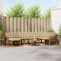 Outdoor-Sofagarnitur mit Kissen 9 pcs Natur und Beige