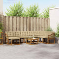 Outdoor-Sofagarnitur mit Kissen 9 pcs Natur und Beige