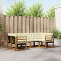 Outdoor-Sofagarnitur mit Kissen 6 pcs Natur und Creme