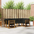 Outdoor-Sofagarnitur mit Kissen 6 pcs Natürlich und Schwarz