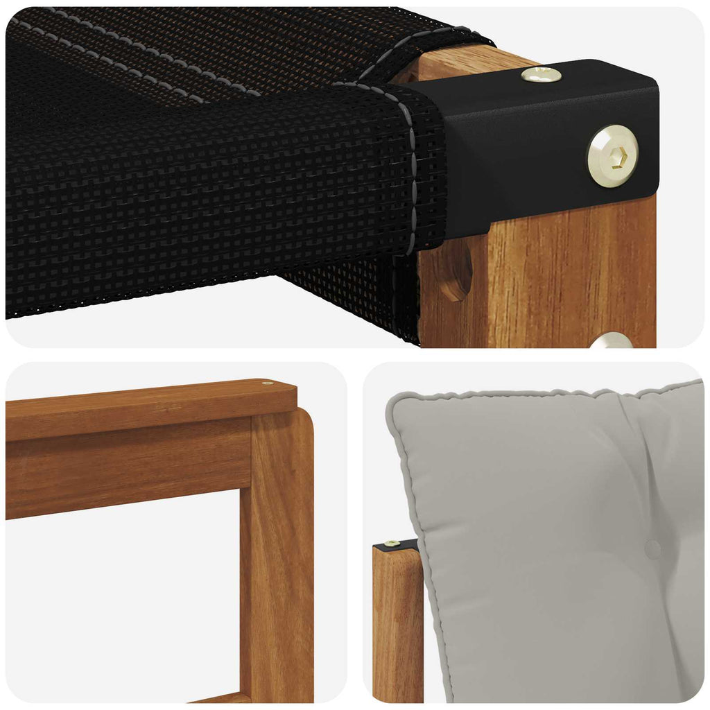 Outdoor-Sofagarnitur mit Kissen 6 pcs Natürlich und Hellgrau