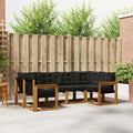 Outdoor-Sofagarnitur mit Kissen 6 pcs Natürlich und Schwarz